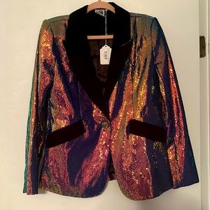 NWT Queen of Sparkles Sequin Blazer